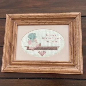 Another Look Cross Stitch Completed 7504 Friends Like Antiques Are Rare Framed - Picture 1 of 8