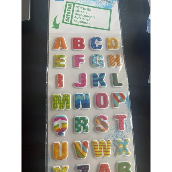 28 Buchstaben Sticker Alphabet ABC Aufkleber Bunt Hologramm von hewa ungeöffnet - Bild 1 von 1