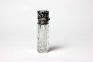 Antique English Birmingham 1894 Perfume or Scent Bottle Sterling and Cut Glass