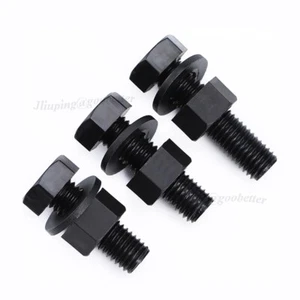 M8 M10 M12 Negro Nylon Plástico Cabeza Hexagonal Tornillo Perno + Tuerca + Arandela Plana Kit de 3 piezas - Imagen 1 de 9