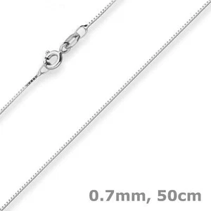 0,7mm Venetian Necklace Gold Chain Necklace IN 333 White Gold 50cm - Picture 1 of 3