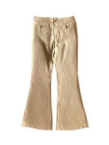 JOHN GALLIANO  beige silk trousers flared leg- size 40 F
