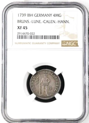 1739 German States Brunswick Luneburg Calenberg Hannover 4 Mariengroschen NGC 45 - Image 1 of 2