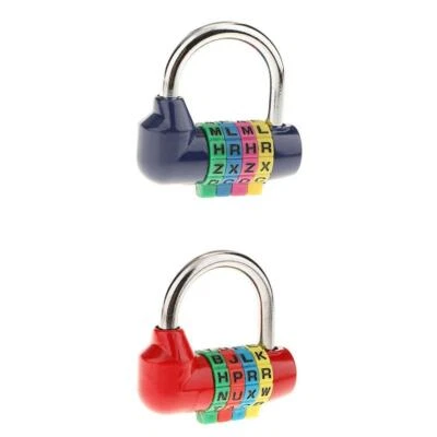 2 Pieces 4 Letter Combination Lock Password Sturdy  Padlock for Home, Gate, - Image 1 of 4