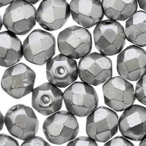 50 Perles Facettes cristal de boheme 4mm - ARGENTEES SILVER ALU MAT - Picture 1 of 1