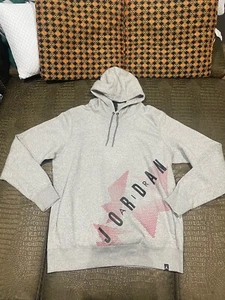 Jordan MEN'S 6 Fleece Pullover Hoodie Grey 833922-063 NEW - Picture 1 of 4