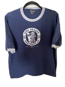No Boundaries Jade Dragon Surfboard 2XL Blue Tshirt Ring Neck 2000's Vintage - Picture 1 of 7