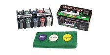 Set di poker texas holdem in scatola di metallo 200 fiches