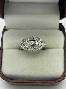 Art Deco Vintage Round Cut Lab Created Diamond Silver Engagement Ring 1ct - Picture 1 of 1