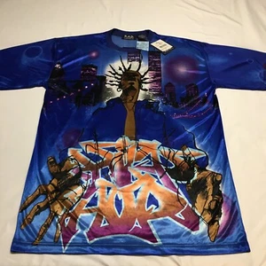 NUEVA Camiseta Jersey Grande Estampada Graffiti Años 90 KAD NYC Twin Towers WTC De Colección - Imagen 1 de 7