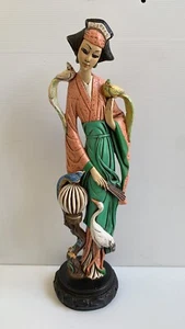 70er Jahre Retro Keramik Figur 20" große Frau Boho - Bild 1 von 12