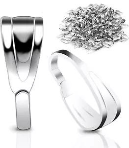 200 Pcs Pinch Bail for Jewelry Making Pinch Bails for Pendants Necklace Silver - Picture 1 of 7