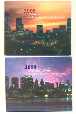 2009 US Mint Uncirculated Coin Set  - 36 Coins - 10 One Dollar Coins - Image 1 of 4