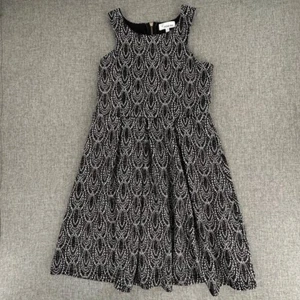 Nickie Lew Girls Dress Size 16 Black Gold White Sleeveless Zipper Closure Rayon - Picture 1 of 14