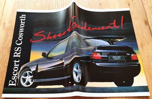 FORD ESCORT RS COSWORTH car sales brochure from the UK. Rare 1992 catalogue - Picture 1 of 3