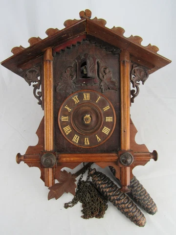 1880's cuckoo clock GERMANY Black Forest ANTIQUE Gordian Hettich Sohn GHS Cover
