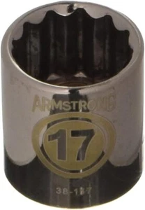 Armstrong 38-117 17mm, 12 Point, 3/8-Inch Drive Metric Standard Socket USA - Picture 1 of 1