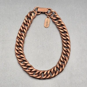 VTG Sabona Copper 9.5mm Curb Chain Link Bracelet 7.5" Chunky Cuban Designer - Picture 1 of 9