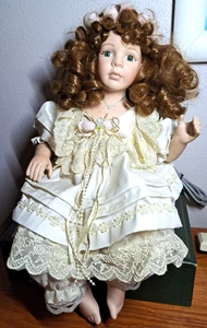 Vtg Duck House Porcelain Doll Girl 18" Porch Swing Red Hair Lim. Ed. #232/5000 - Picture 1 of 10