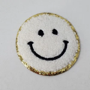 Single Smiley Face Furry Glitter Hat Cap Fun Funny Logo Gold White Apparel Craft - Picture 1 of 4