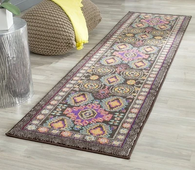 Tapete de corredor Monaco Collection - 2'2" x 10', marrom e múltiplo, boho rústico tribal... - Imagem 1 de 4