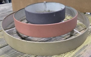 Vintage MCM 3-Ring Metal Chandelier Hanging Light Lamp Shade for Refurbish #3 - Picture 1 of 7