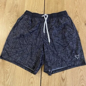Korsa Running Shorts Mens Medium Gray / Black Zip Pocket Lined Drawstring Gym - Picture 1 of 9