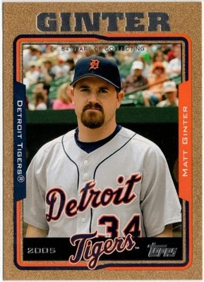 2005 Topps Updates & Highlights Gold Matt Ginter Parallel Card #UH19 /2005 - Image 1 of 2