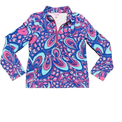 Pullover Lilly Pulitzer Niñas E Carrete Me In Mini Patrón Popover 1/2 Cremallera Talla XL Foto 1 de 4