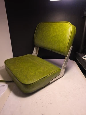 Vintage Retro Green Folding Swiveling Fishing Boat Seat  - Image 1 of 4