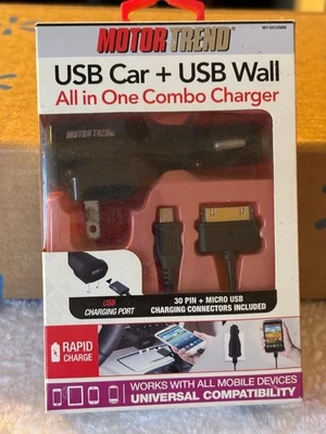 CARGADOR COMBO TODO EN UNO USB COCHE + USB PARED. (NUEVO EN CAJA) Foto 1 de 4