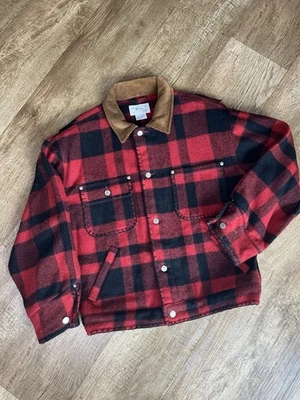 Chaqueta de bombardero vintage Polo Ralph Lauren 100 % lana para hombre talla M buffalo escocés tartán Foto 1 de 4