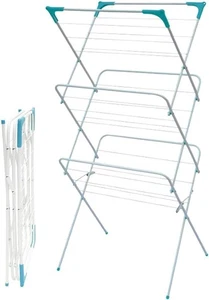 3 Tier Folding Clothes Airer - For Laundry, Indoor And Outdoor | Non-Slip Feet & - Picture 1 of 7