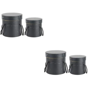 2Pcs Decorative Round Flower Boxes Flower Packaging Box Empty Flower Box - Picture 1 of 12
