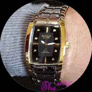 OMAX Lupah 2tone Silver & Gold Plt S.Steel Epson Seiko Movt Tonneau Watch HBK841 - Picture 1 of 7