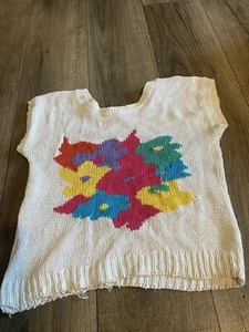 VTG 80s Victoria Jones Short Sleeve Sweater Top Women’s Flawed No Tag Read Desc - Picture 1 of 16
