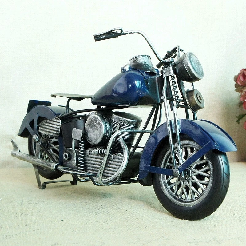 Vintage Handmade Iron Motorcycle Model Rustic Metal Art Motorbike Sculpture Gift - Image 1 of 4