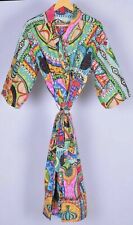 New Hippie Beach Dress Ethnic Woman Kimono Kaftan Cotton Printed Bohemian Robes