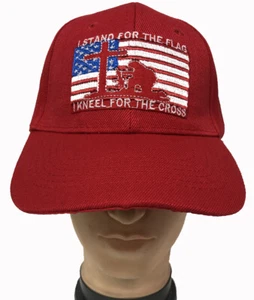 I STAND FOR THE FLAG I KNEEL FOR THE CROSS USA Adjustable Baseball cap Hats Lot - Picture 1 of 37