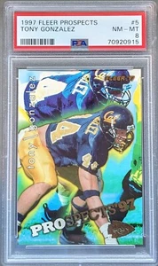 1997 Fleer Prospects #5 Tony Gonzalez PSA 8 Rookie RC HOF Kansas City Chiefs - Picture 1 of 2