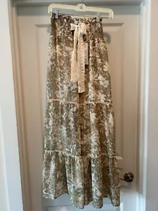 NWT Miss Me Floral Print Wide-Leg Pants Sz Medium Smocked Tie High Waist Boho - Picture 1 of 8