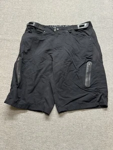 Zoic Shorts Mens Size Large Black Elastic Waist Cycling Cargo No Liner 11” - Picture 1 of 10