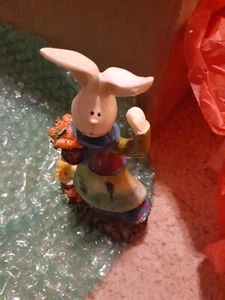 Sweet Easter Bunny Girl With Chick Figurine - Picture 1 of 4