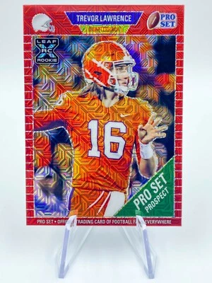 TREVOR LAWRENCE Rookie 2021 Leaf Pro Set Metal Red Mojo /35 Tigers Jaguars - Image 1 of 2