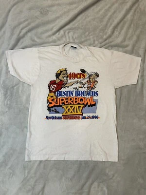 Camisa De Colección Joe Montana Caricatura 49ers SuperBowl Broncos 1990 Grande Años 90 Foto 1 de 4