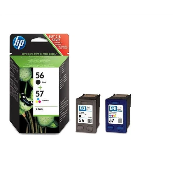 Genuine HP 56 Black and 57 Tri-colour Ink Cartridge SA342AE - Image 1 of 1