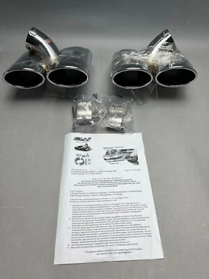 Mercedes Benz W211 Doppelrohr Auspuffblenden double exhaust pipes chrome 2 parts - Bild 1 von 4