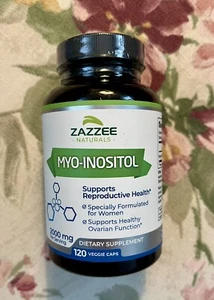 Zazzee Myo-Inositol 120 Vegan Capsules, 2000 mg per Serving, 100% Pure, Premium - Picture 1 of 6