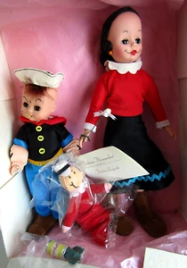 Madame Alexander POPEYE and OLIVE OYL SET w/ SWEET PEA, MIB dolls - Picture 1 of 6