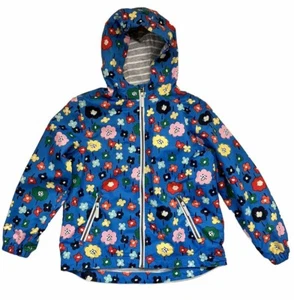 Hanna Andersson Girls 140cm (US 10) Blue Full Zip Spring Jacket Colorful Flowers - Picture 1 of 8